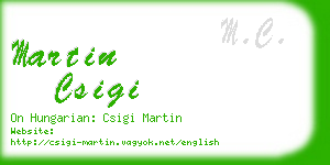 martin csigi business card